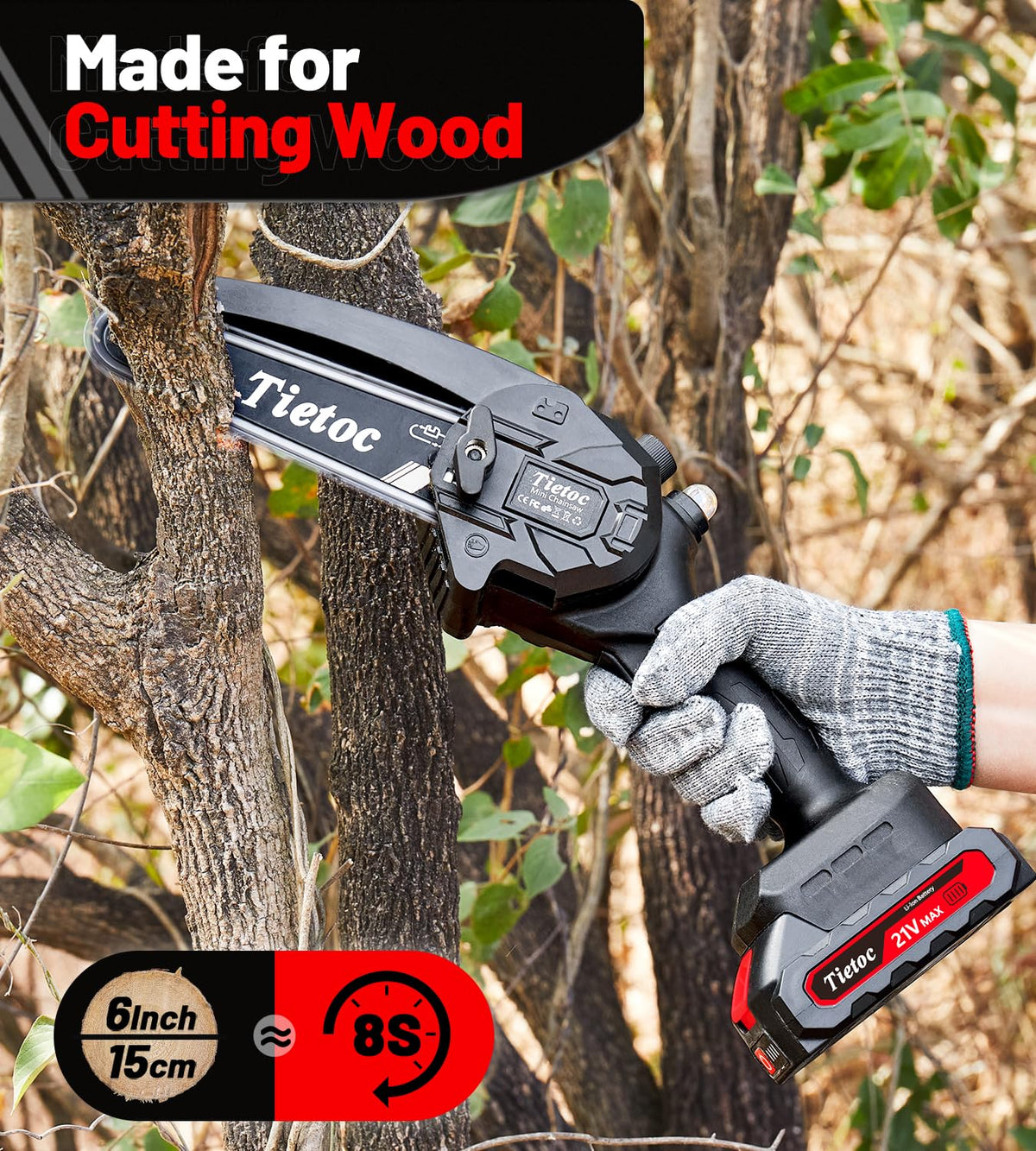 TIETOC 2-in-1 Brushless Pole Saw for Tree Trimming – 8" Mini Electric Chainsaw with 2×4000mAh Batteries, Auto Oiling, Tool-Free Adjustment,Cordless Battery Powered Saw for Home Garden Branch Cutting Father Jim Norris notebooks