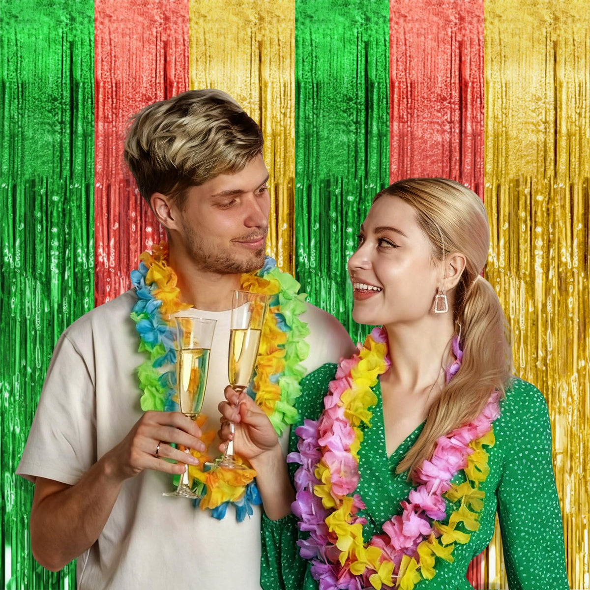2 Pack Blue Party Decorations Ocean Party Decor Supplies Blue Party Streamers Birthday Decorations Tinsel Foil Fringe Curtains Photo Booth Props Celebration Decorations