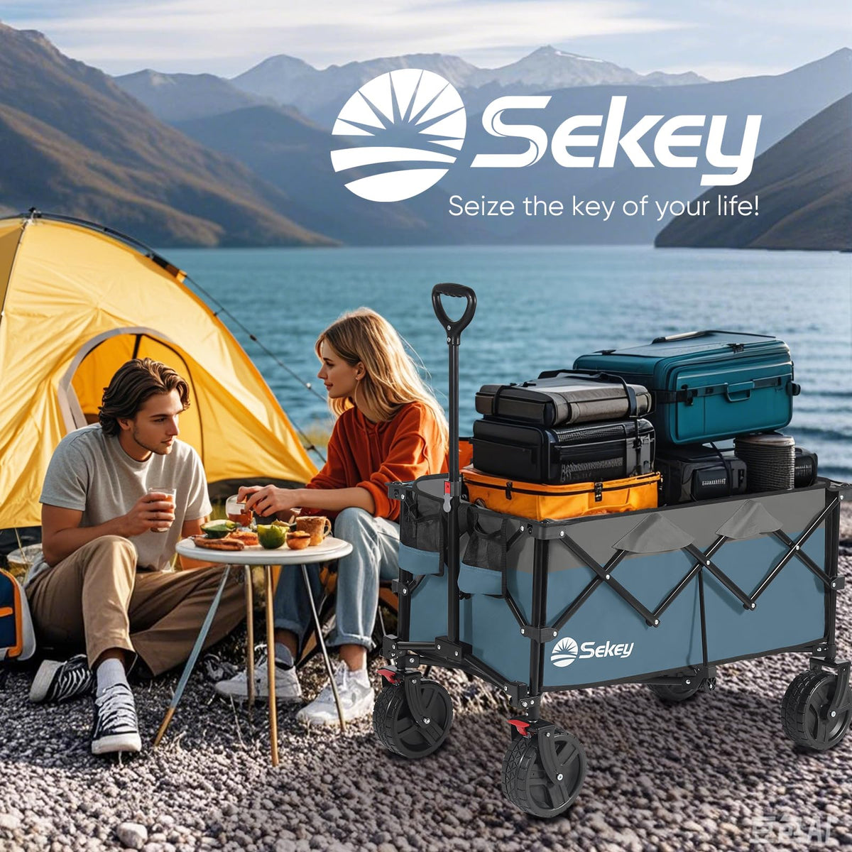 Sekey Lightweight Collapsible Wagon, 220 lb Capacity, Quick-Fold Cart Father Jim Norris notebooks