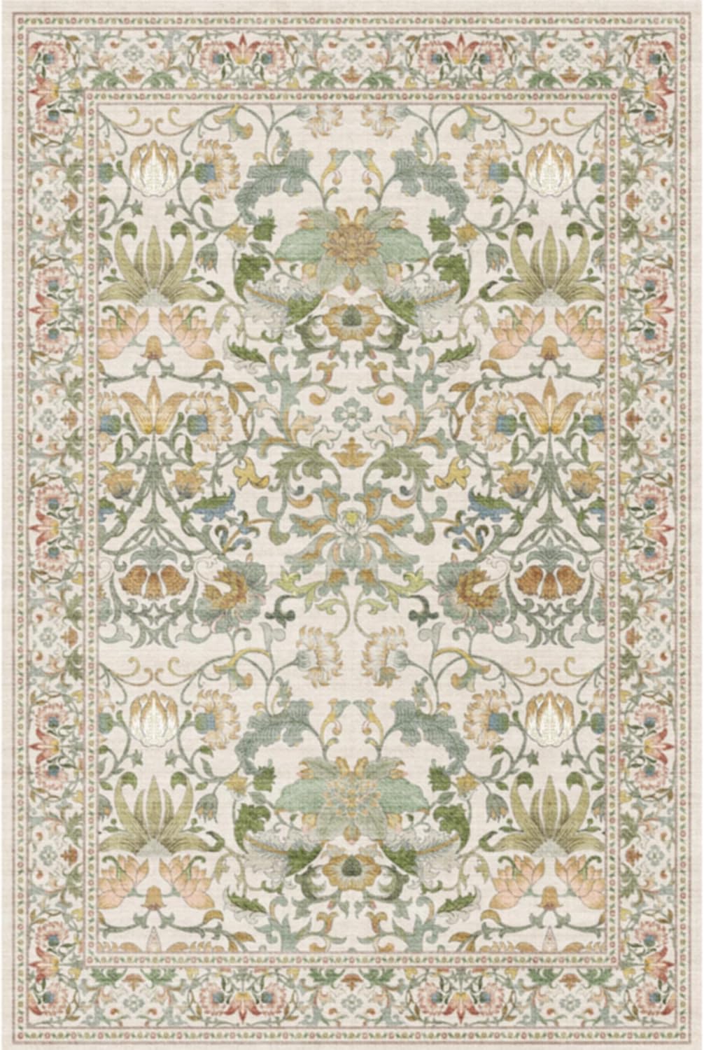Hallway Washable Runner Rug - 3x10 Kitchen Rugs Entryway Rug Runner Vintage Soft Floor Mat Non Slip Indoor Farmhouse Carpet for Bathroom Living Room Bedroom (3 X 10, Beige)