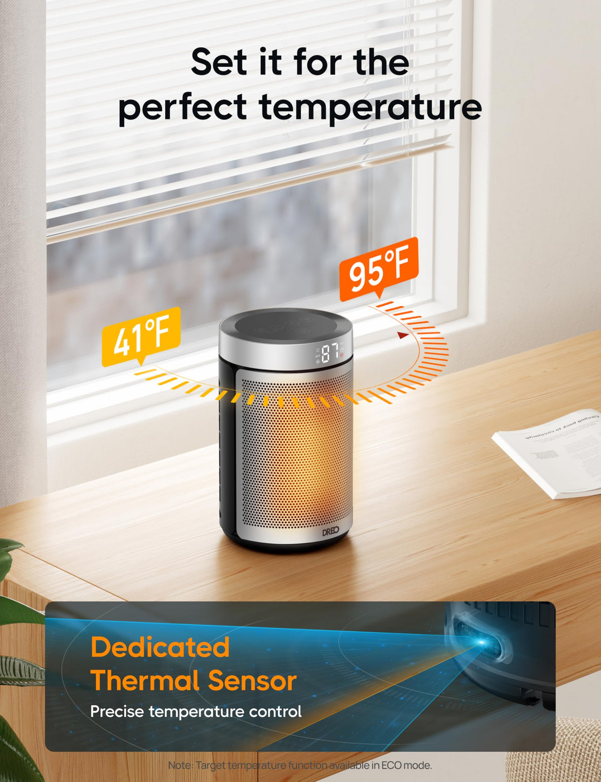 DREO Space Heater, Portable Electric Heaters for Indoor Use with Thermostat