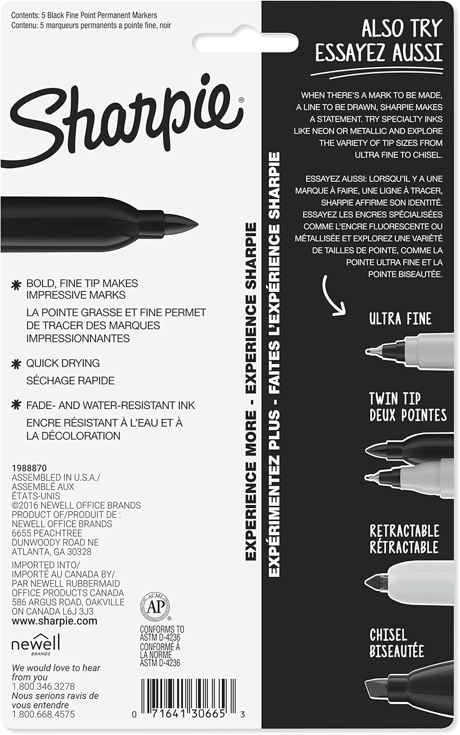 Sharpie Permanent Markers, Fine Tip, Black, 5 Count - Quick Drying, Fade Resistant Father Jim Norris notebooks
