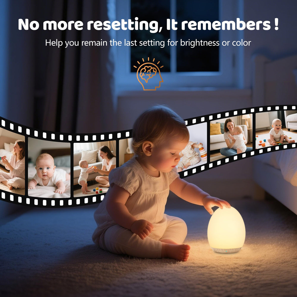 Night Light for Kids, 7 Colors Changing Egg Light for Nursery