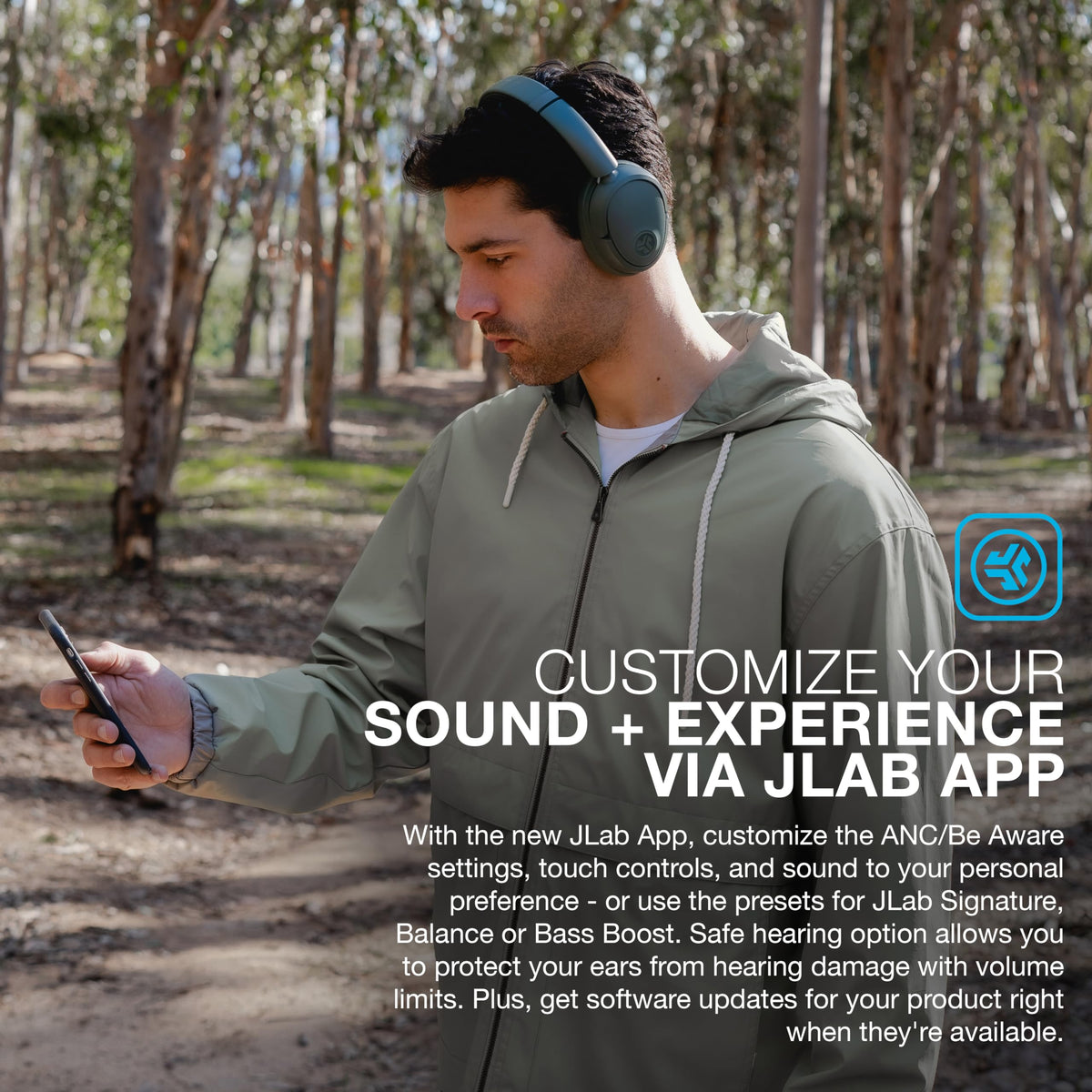 JLab JBuds Lux ANC Wireless Over-Ear Headphones, Limited Edition Navy Father Jim Norris notebooks