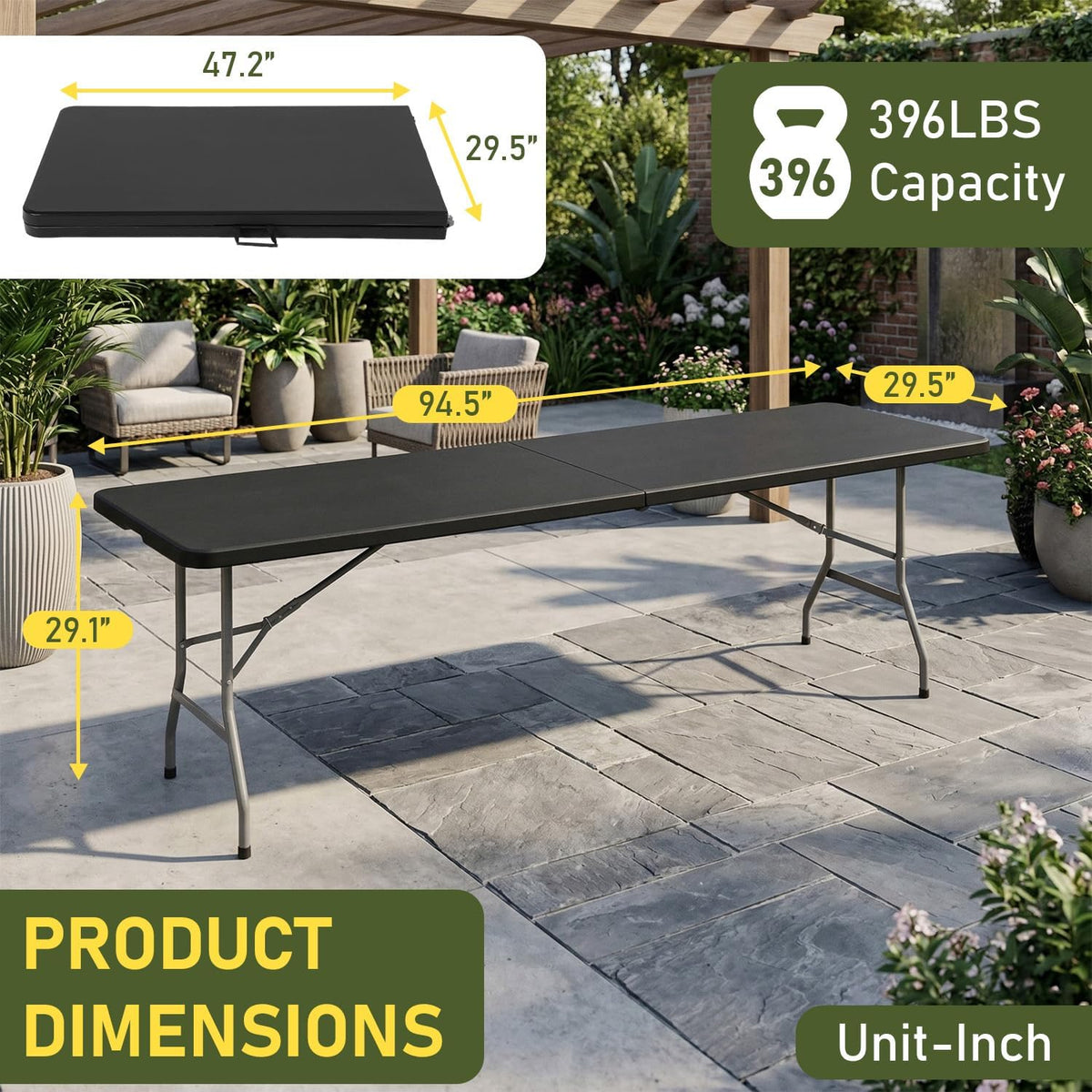 BestOffice | 6FT Folding Table | Black | Portable Plastic Table Father Jim Norris notebooks
