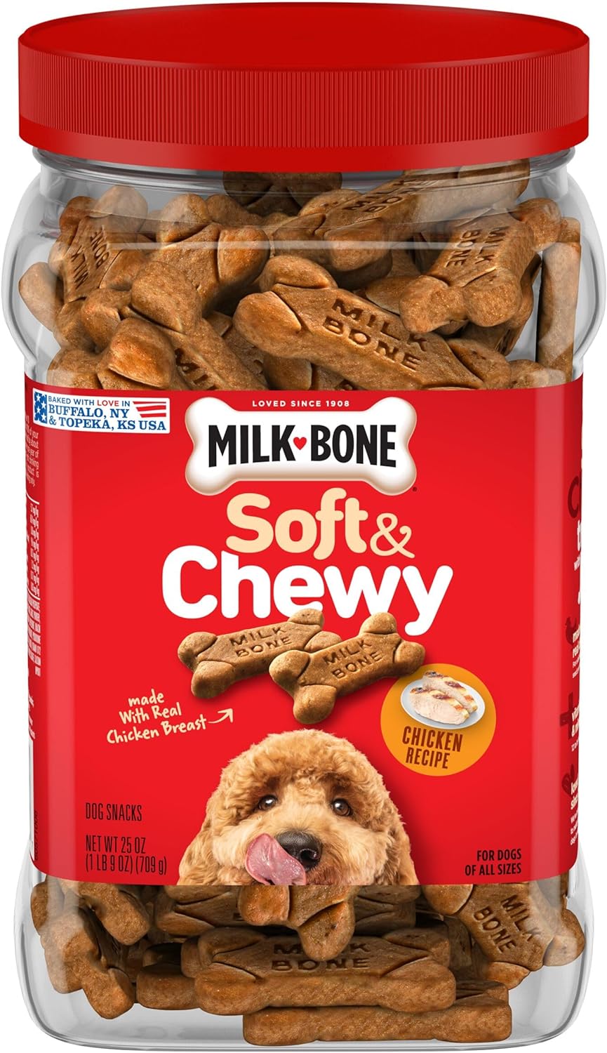 Milk-Bone Soft & Chewy Dog Treats, 25 Oz. Canister