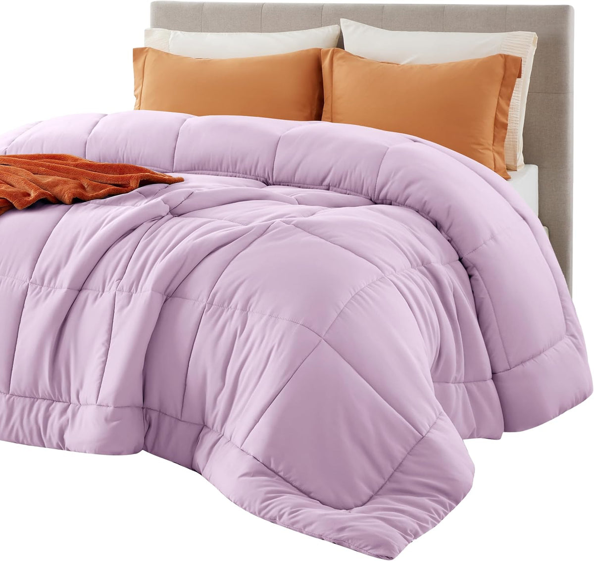 Bedsure Comforter Duvet Insert - Quilted Comforters King Size, All Season Duvet, GentleSoft Down Alternative Bedding, with 8 Tabs, Gifts for Women/Men, Light Spa Blue, King 90 x 102 Inches