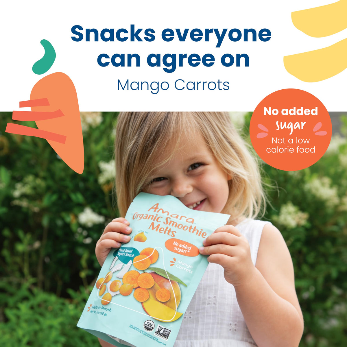 Amara Smoothie Melts - Best Sellers Variety Pack - Baby Snacks Made With Fruits and Vegetables - Healthy Toddler Snacks For Your Kids Lunch Box - Organic Plant Based Yogurt Melts - 6 Packs