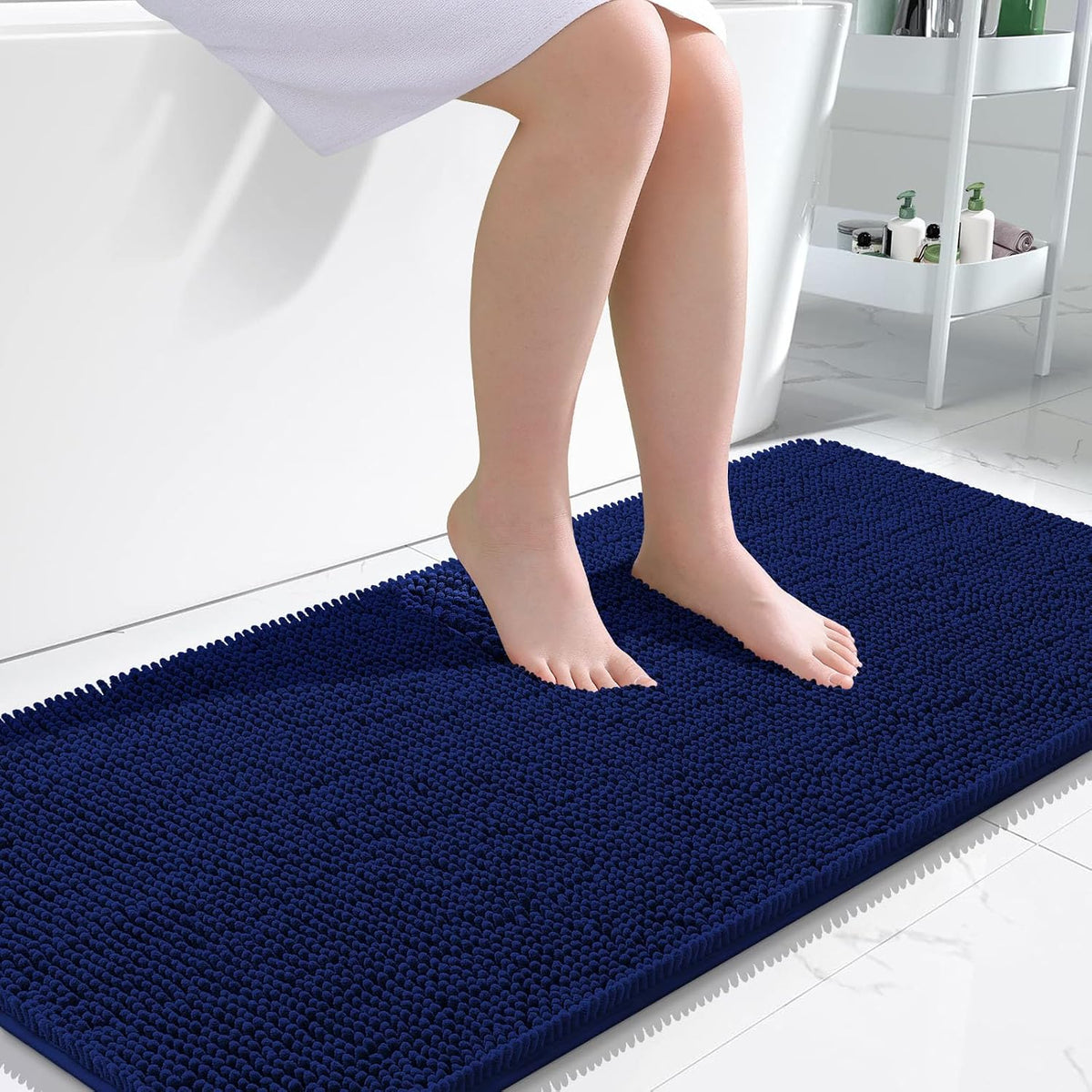OLANLY Toilet Rugs U-Shaped 20x20,, Soft Absorbent Chenille Contour Rugs