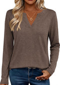 Zeagoo Womens Tops Long Sleeve V Neck Tee Shirts Cute Dressy Casual