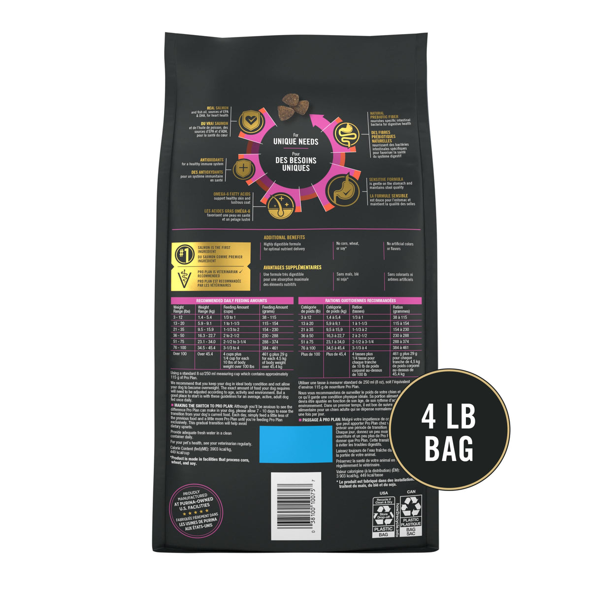 Purina Pro Plan Sensitive Skin & Stomach Dry Dog Food, Salmon, 16 lb Bag