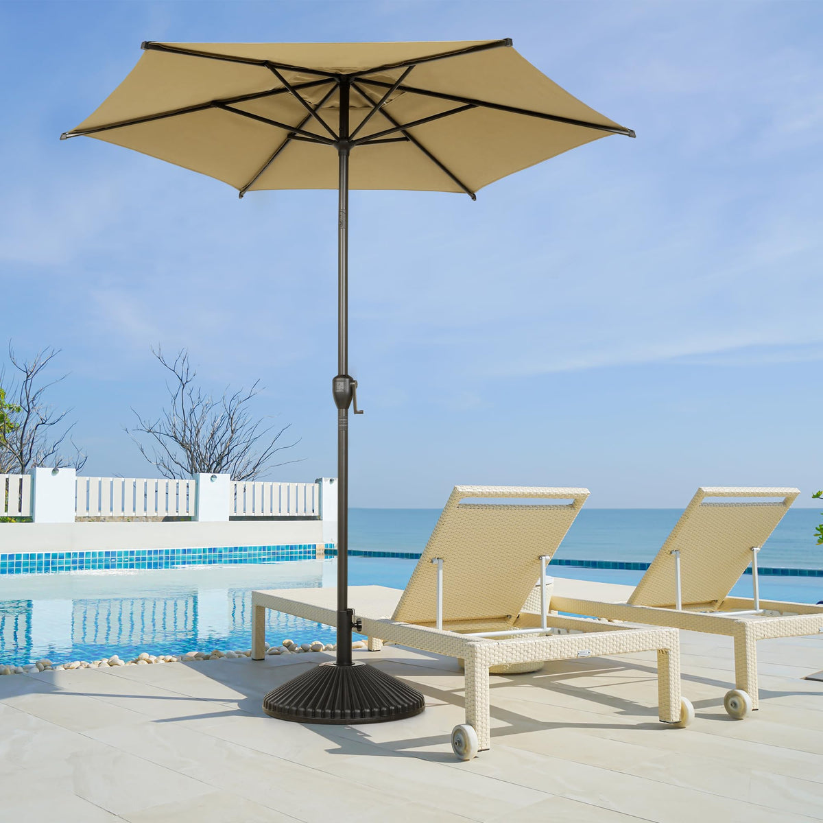 Abba Patio 7.5FT Lyon Outdoor Patio Umbrella Outdoor Table Umbrella with Push Button Tilt and Crank Market Umbrella 6 Sturdy Ribs UV Protection Waterproof for Garden Deck Backyard Pool Grey Father Jim Norris notebooks