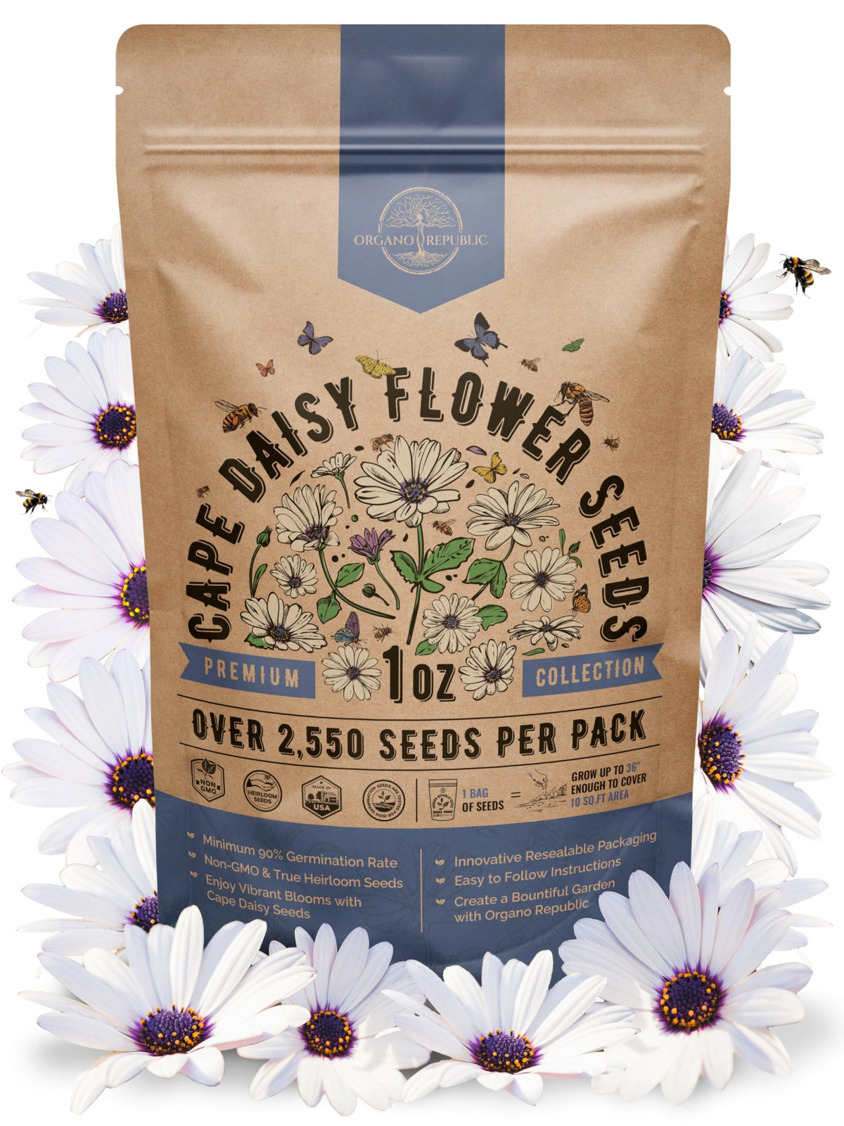Cosmos Flower Seeds Pack 1 oz - 4,500 Non-GMO Heirloom Annual Seeds for Planting Indoor & Outdoor Gardening, Flower Seed for Garden in Resealable Packet, Floral Mix for Pollinators Perennial Mix Father Jim Norris notebooks