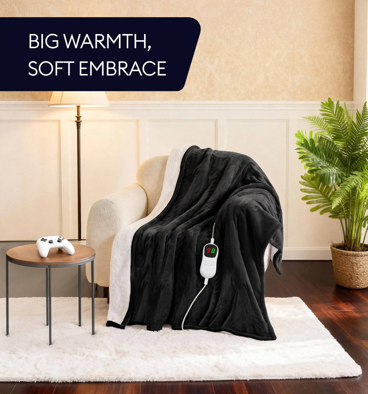 GENIANI XXL Heating Pad for Back Pain & Menstrual Pain Relief, Electric Throw Auto Shut Off,