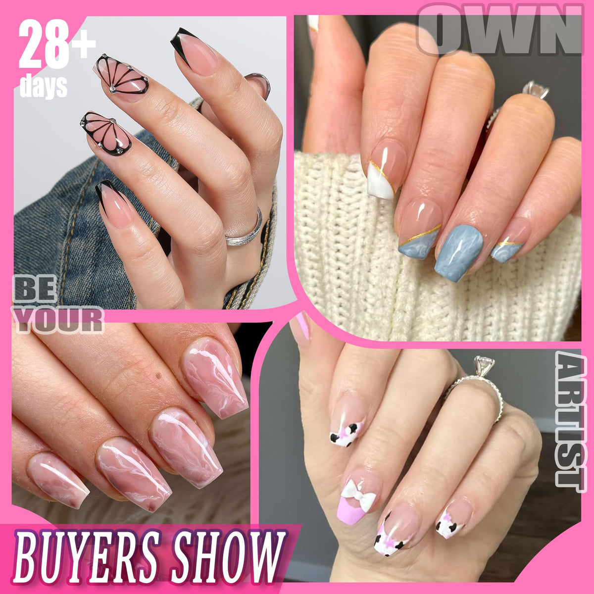 UNA GELLA Short Almond Nail Tips 504PCS Short Fake Nails Soft Press Ons