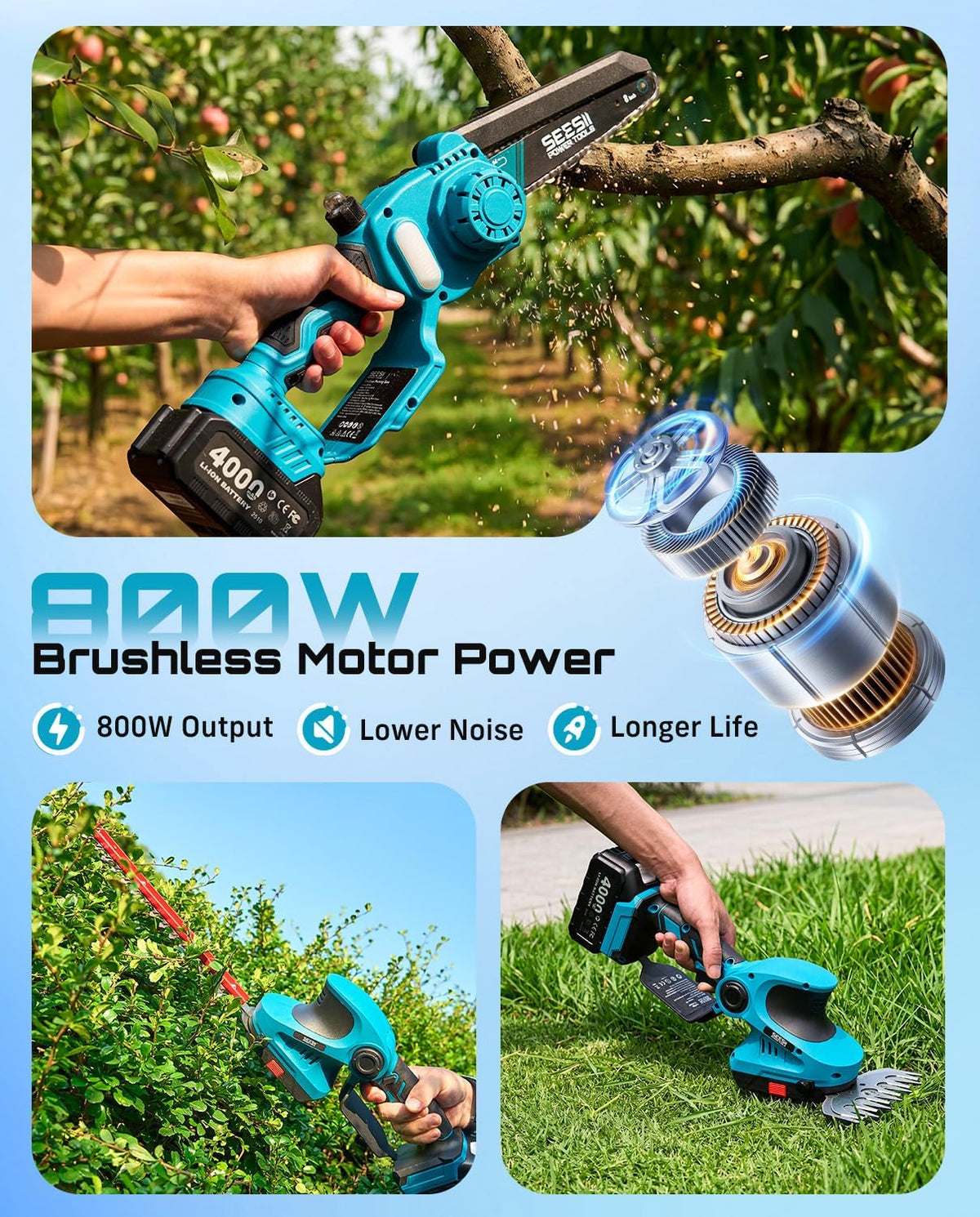 SEESII Flagship 8-Inch Cordless Mini Chainsaw, Upgraded Brushless Motor Father Jim Norris notebooks