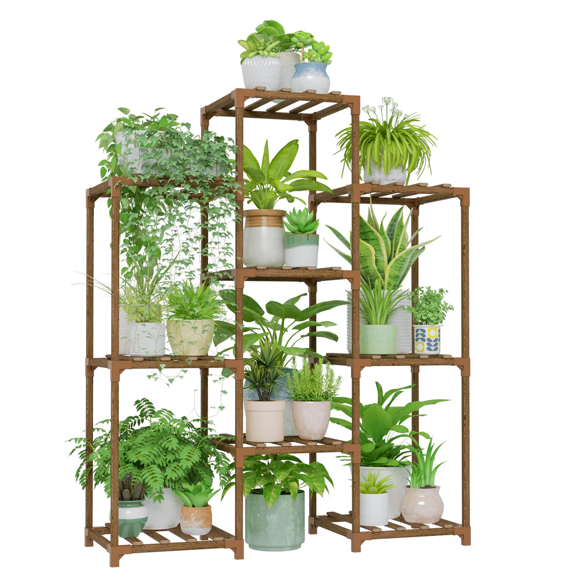 Bamworld Plant Stand Indoor with Flower Fairy Lights Battery Plant Shelf Father Jim Norris notebooks