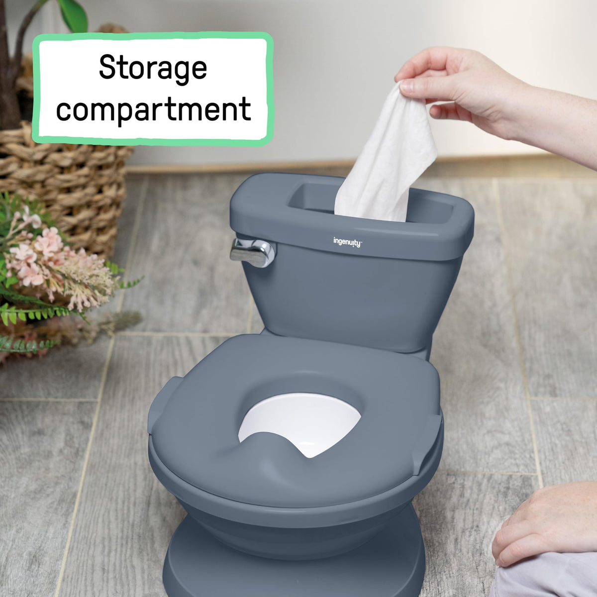 Ingenuity My Size Potty Training Toilet Kit with Sylvi Potty Training Book, Makes Learning