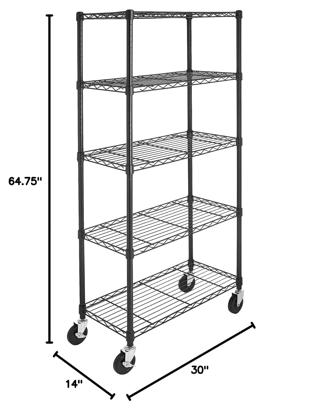 Amazon Basics 5-Shelf Adjustable Heavy Duty Steel Wire Storage Shelves for Garage