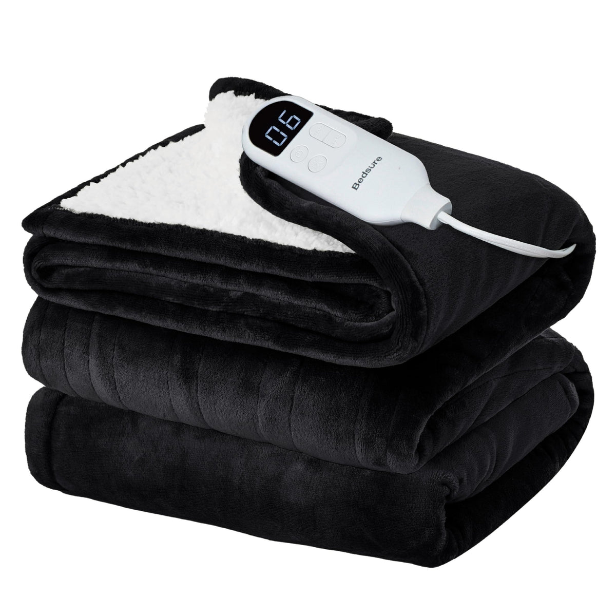 Bedsure Electric Blanket Twin with Preheat Function - Soft Flannel Heated Blanket Twin Size, Fast Heating with 6 Time Settings (Up to 10H) & 6 Heat Settings, Gifts for Grandma (62x84 inches, Grey)