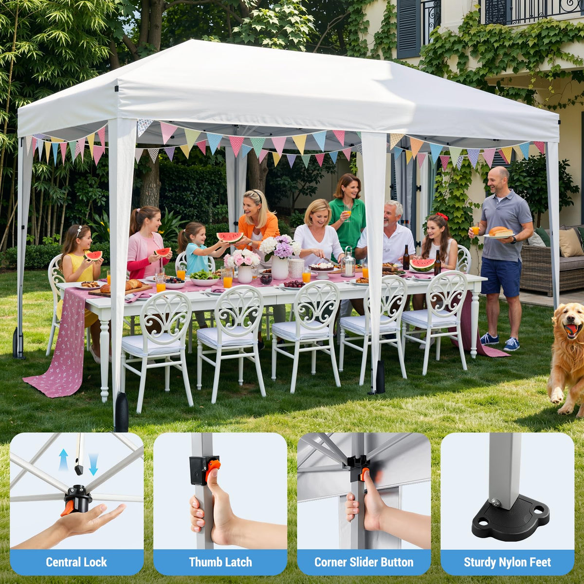 10x10 Pop Up Canopy Tent with One-Push Center Lock,Dark Gray Father Jim Norris notebooks