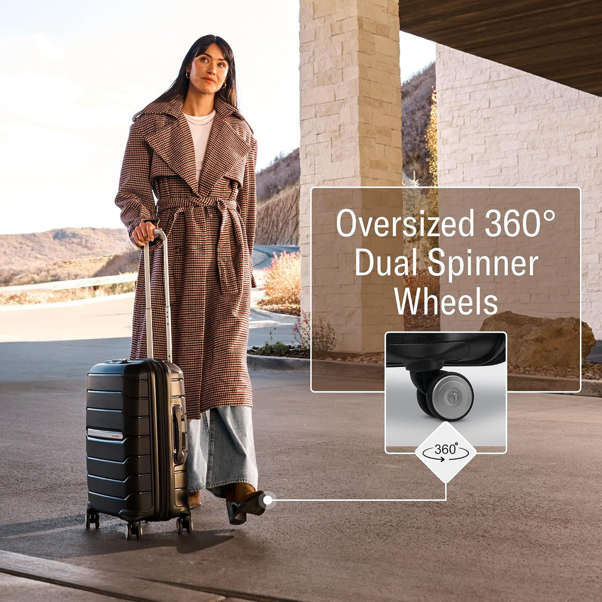 Samsonite Freeform Medium Luggage with Dual 360° Spinner Wheels - Checked Suitcase - TSA Lock, Airline-Approved - Lightweight Durable Polypropylene Expandable Hardshell - Amethyst Purple