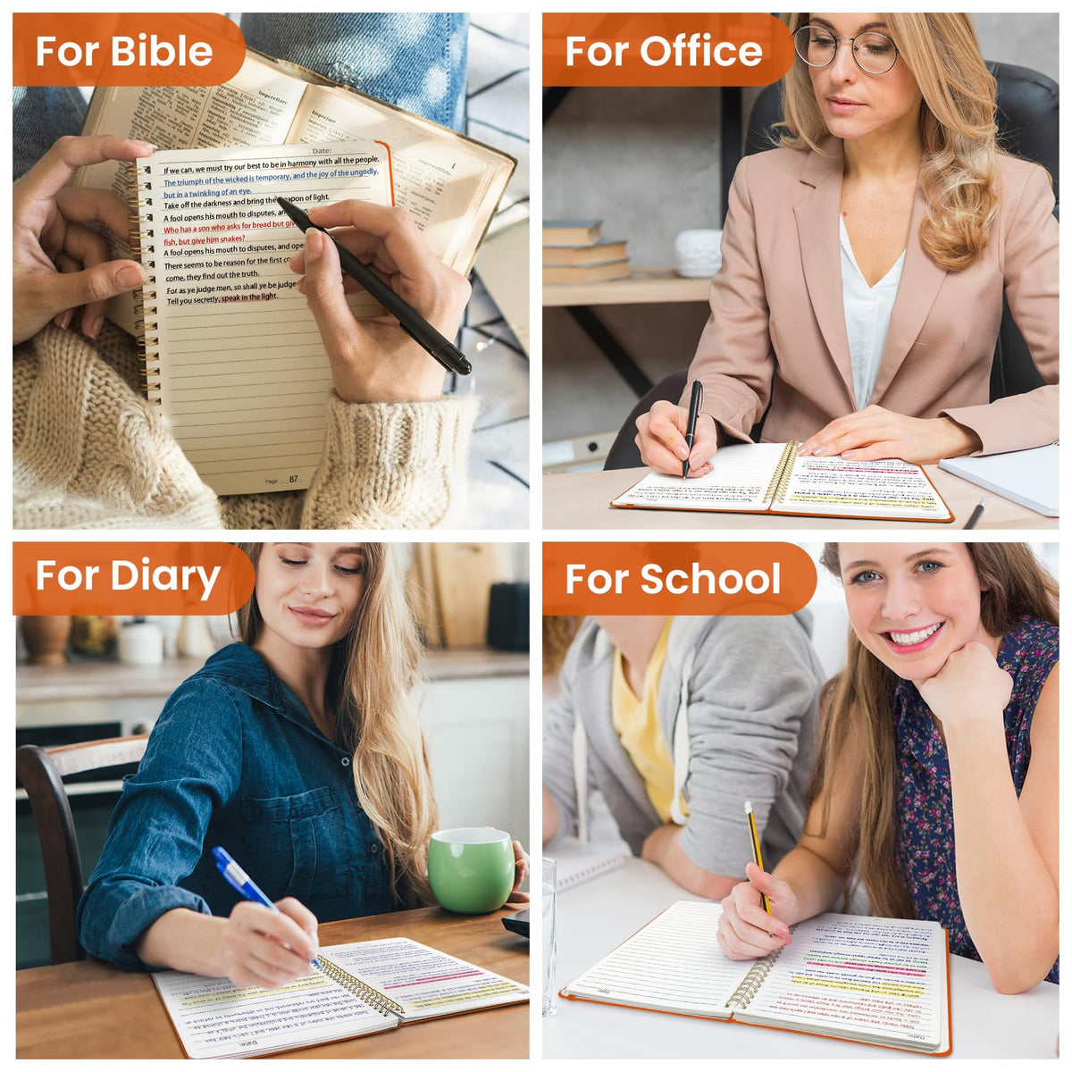 Taja Lined Spiral Notebook for Work, 5.7"x7.9" Spiral Journal College Ruled Father Jim Norris notebooks