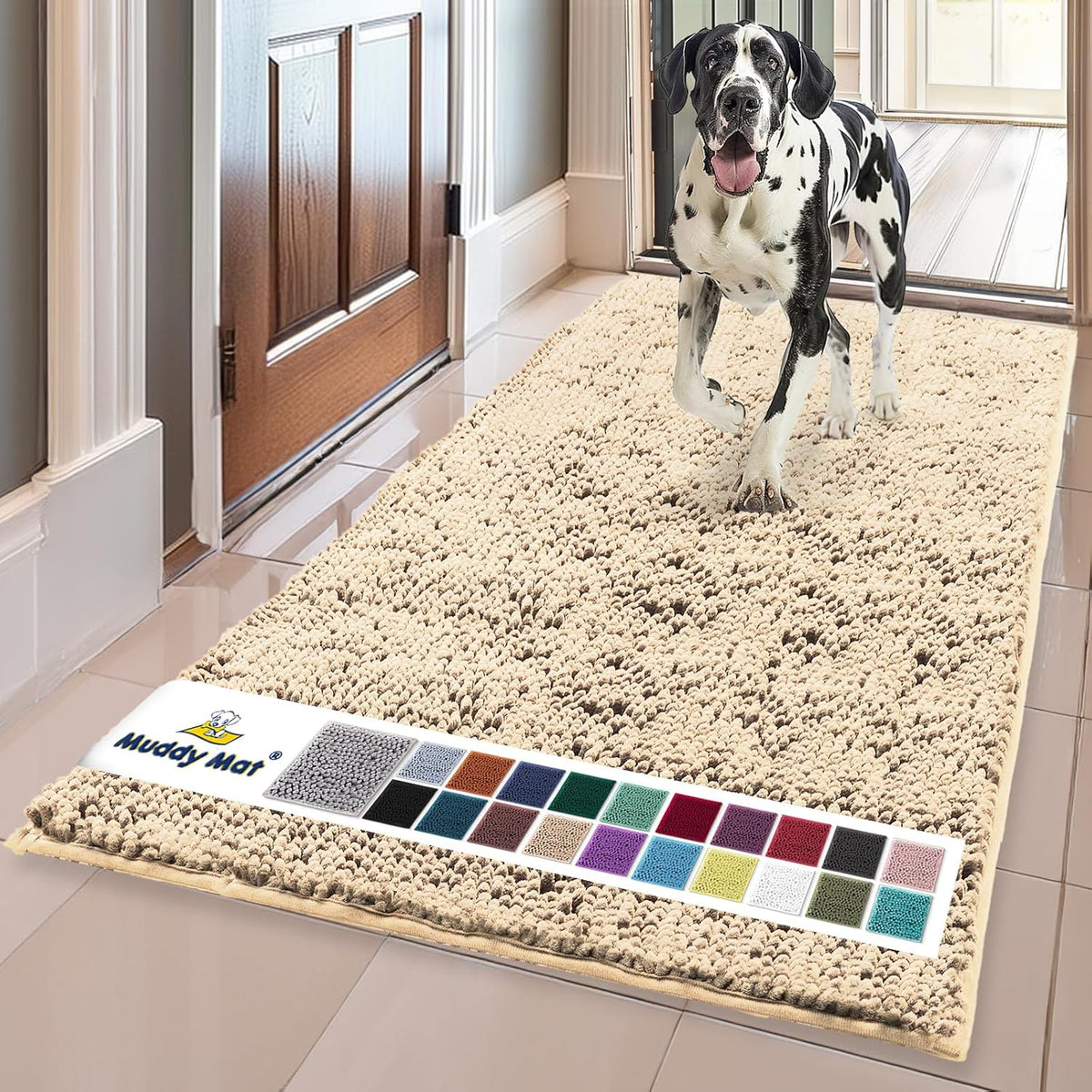 Muddy Mat® | Super Water Absorbent Door Mat Indoor, Microfiber Quick Dry Chenille Entryway Rug, Slip Resistant Front Door Mat, Indoor Mats for Entryway, Machine Washable Pet Rug, Grey 28"x18" Father Jim Norris notebooks