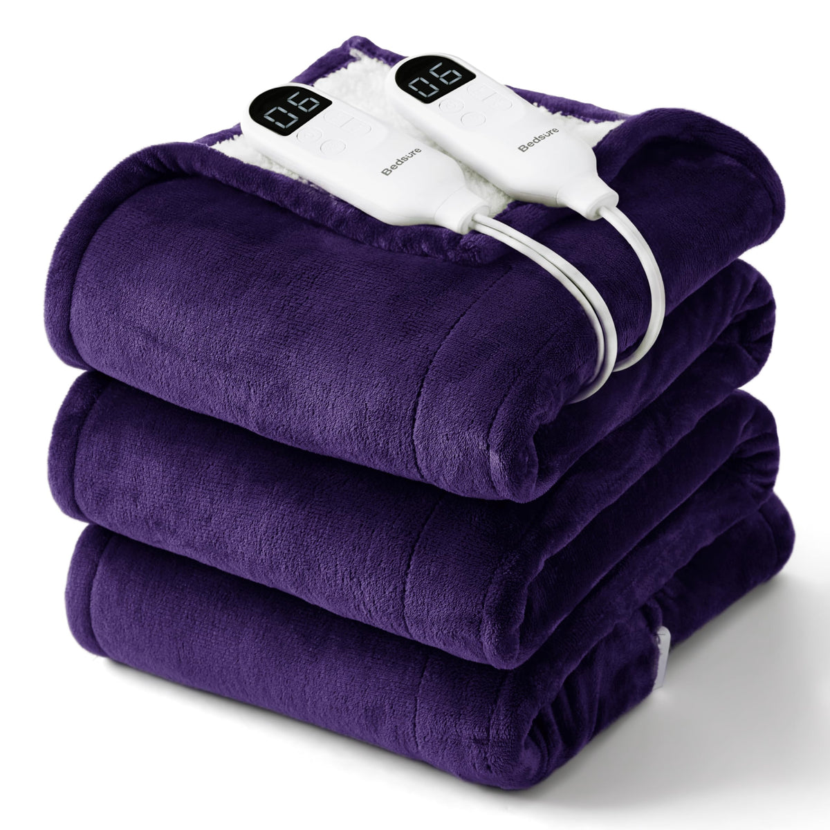 Bedsure Electric Blanket Twin with Preheat Function - Soft Flannel Heated Blanket Twin Size, Fast Heating with 6 Time Settings (Up to 10H) & 6 Heat Settings, Gifts for Grandma (62x84 inches, Grey)