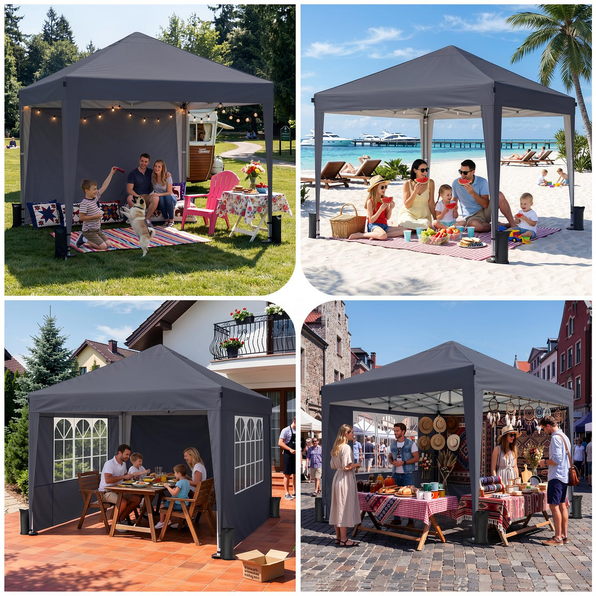 10x10 Pop Up Canopy Tent with One-Push Center Lock,Dark Gray Father Jim Norris notebooks