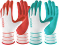 COOLJOB 6 Pairs Gardening Gloves for Women Ladies, Breathable Rubber Coated for Yard Garden, Outdoor Indoor Protective Work with Grip, Medium Size, Red & Green Father Jim Norris notebooks