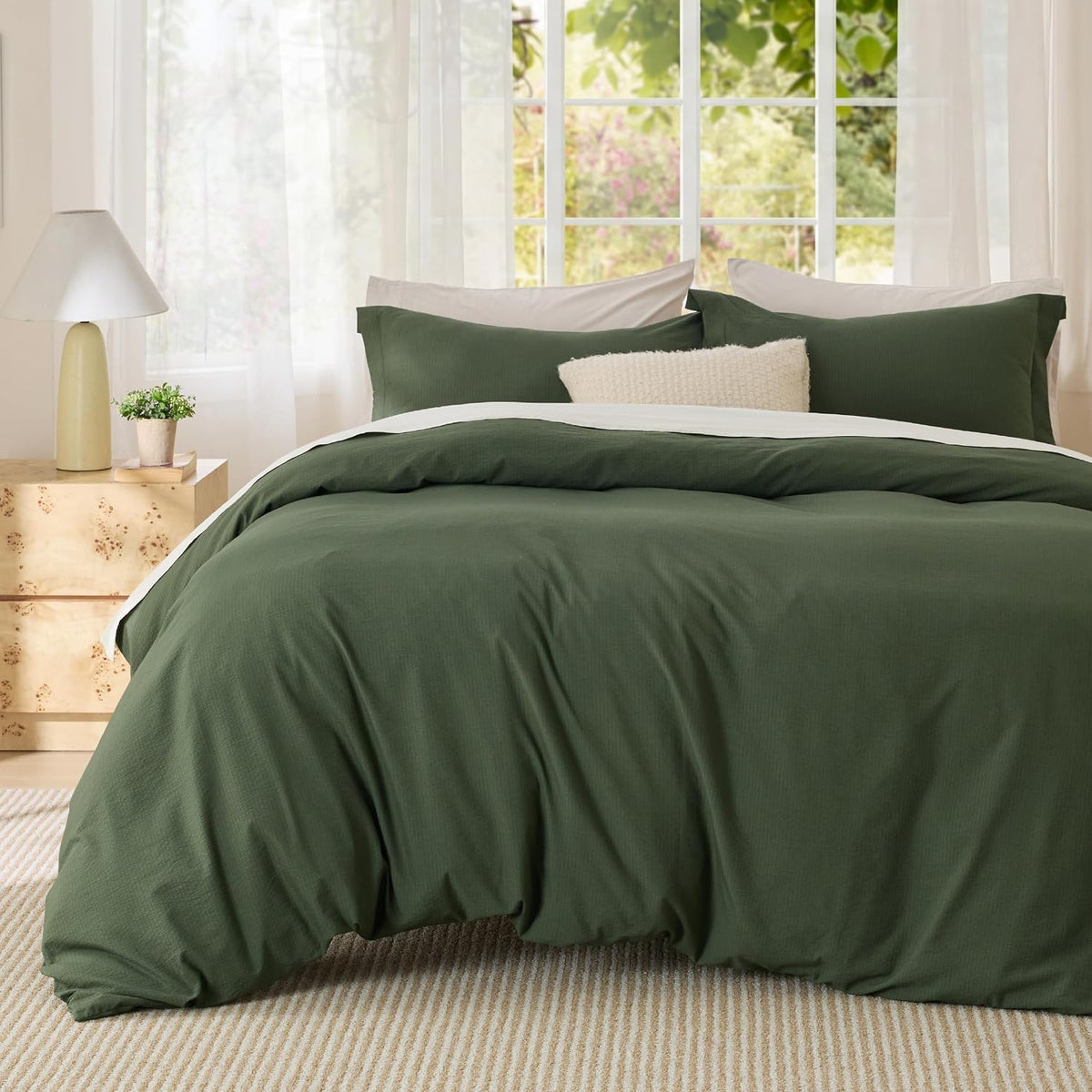 Bedsure Skipper Blue Duvet Cover Queen Size - 3 Pieces Prewashed Cotton-Like Polyester Extra Soft Bedding Set, Includes 1 Duvet Cover 90x90 Inches with Zipper Closure & 2 Pillow Shams, No Comforter