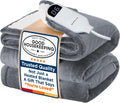 Bedsure Electric Blanket Twin with Preheat Function - Soft Flannel Heated Blanket Twin Size, Fast Heating with 6 Time Settings (Up to 10H) & 6 Heat Settings, Gifts for Grandma (62x84 inches, Grey)