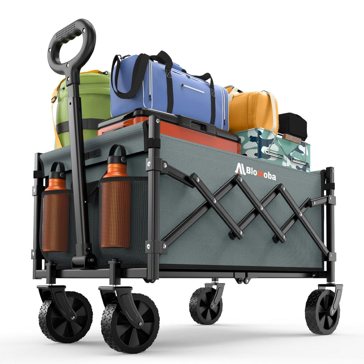 Blomoba Folding Wagon Cart with Wheels, 220lbs Utility Wagon Cart, Black Father Jim Norris notebooks
