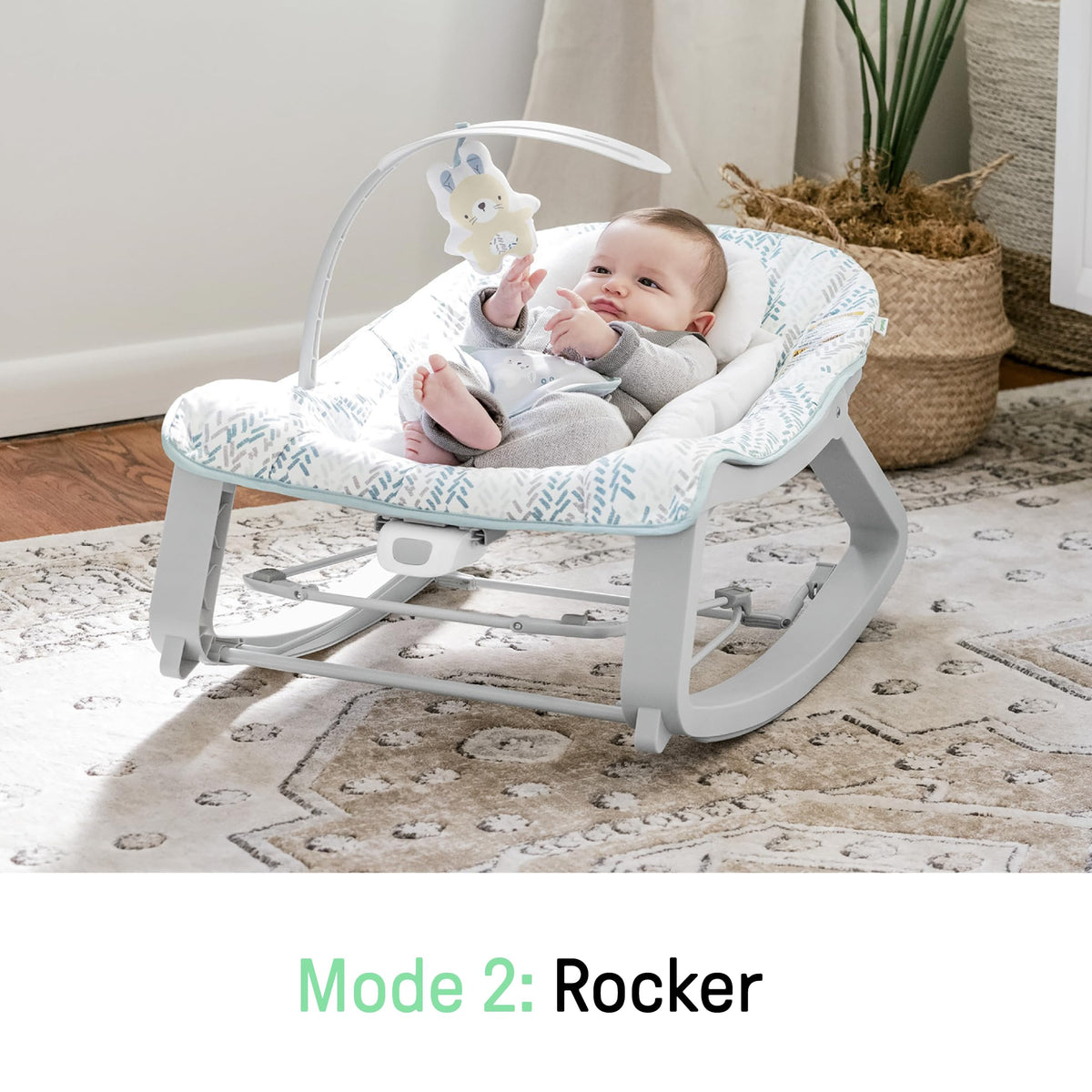 Ingenuity Keep Cozy 3-in-1 Grow with Me Vibrating Baby Bouncer, Seat & Infant to Toddler Rocker, Vibrations & -Toy Bar, 0-30 Months Up to 40 lbs (Weaver)