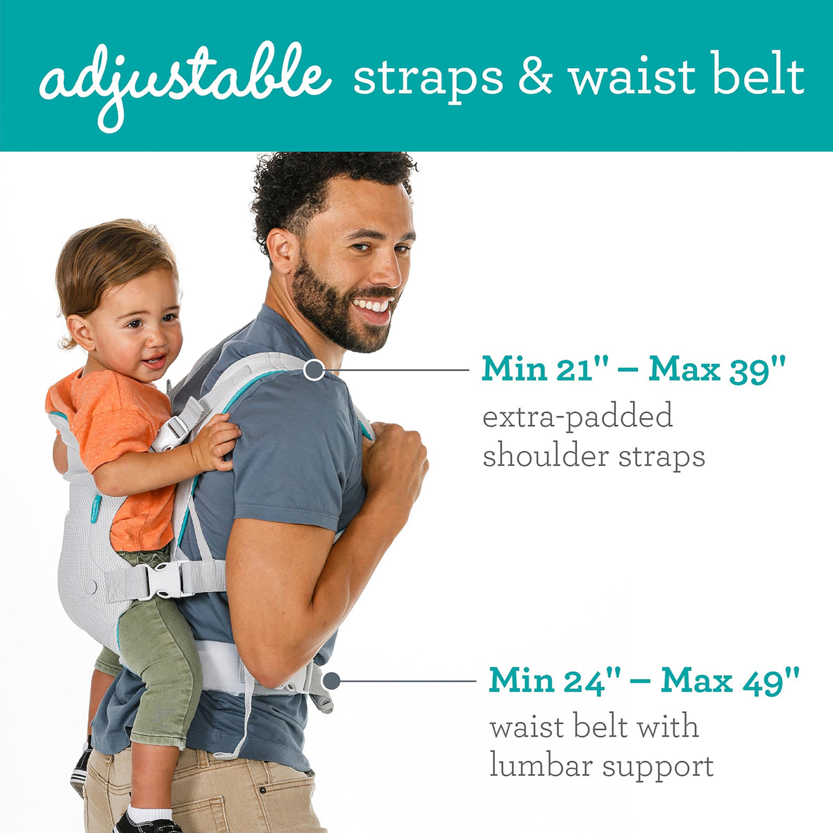 Infantino Flip 4-in-1 Baby Carrier Convertible Ergonomic, Gray