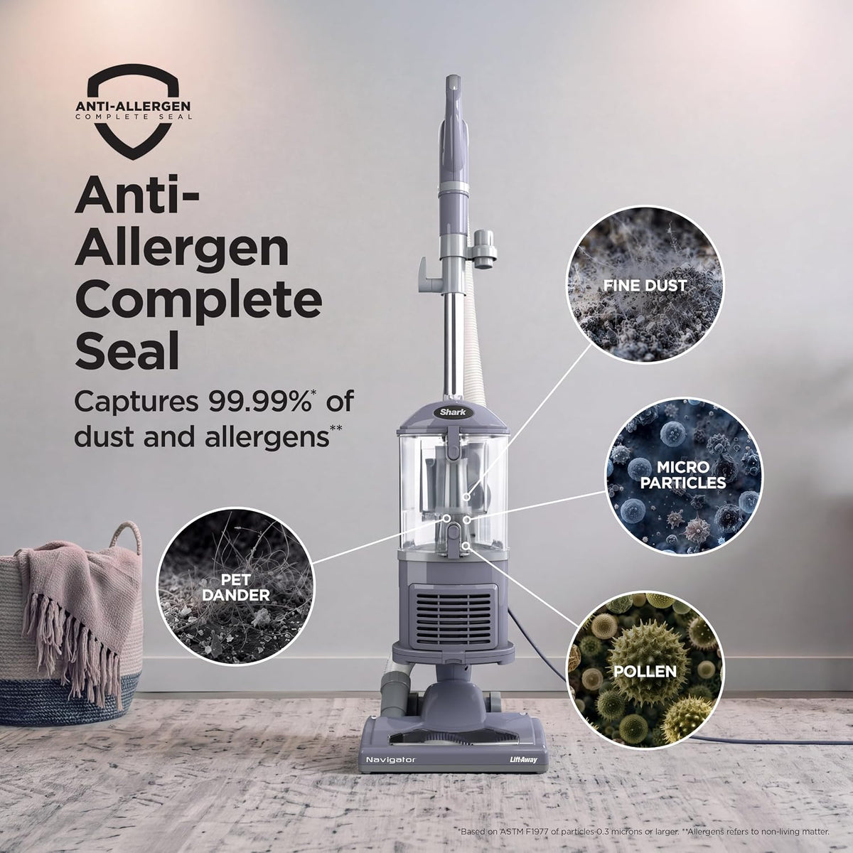 Shark Navigator Lift-Away Upright Vacuum Cleaner, HEPA, Lavender, NV352