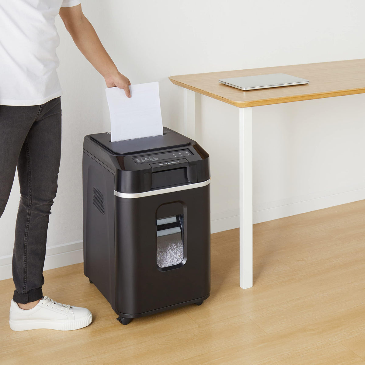 Amazon Basics 8-Sheet High Security Cross Cut Paper and Credit Card Shredder with P-4 Security, Auto Shut-off, Black Father Jim Norris notebooks