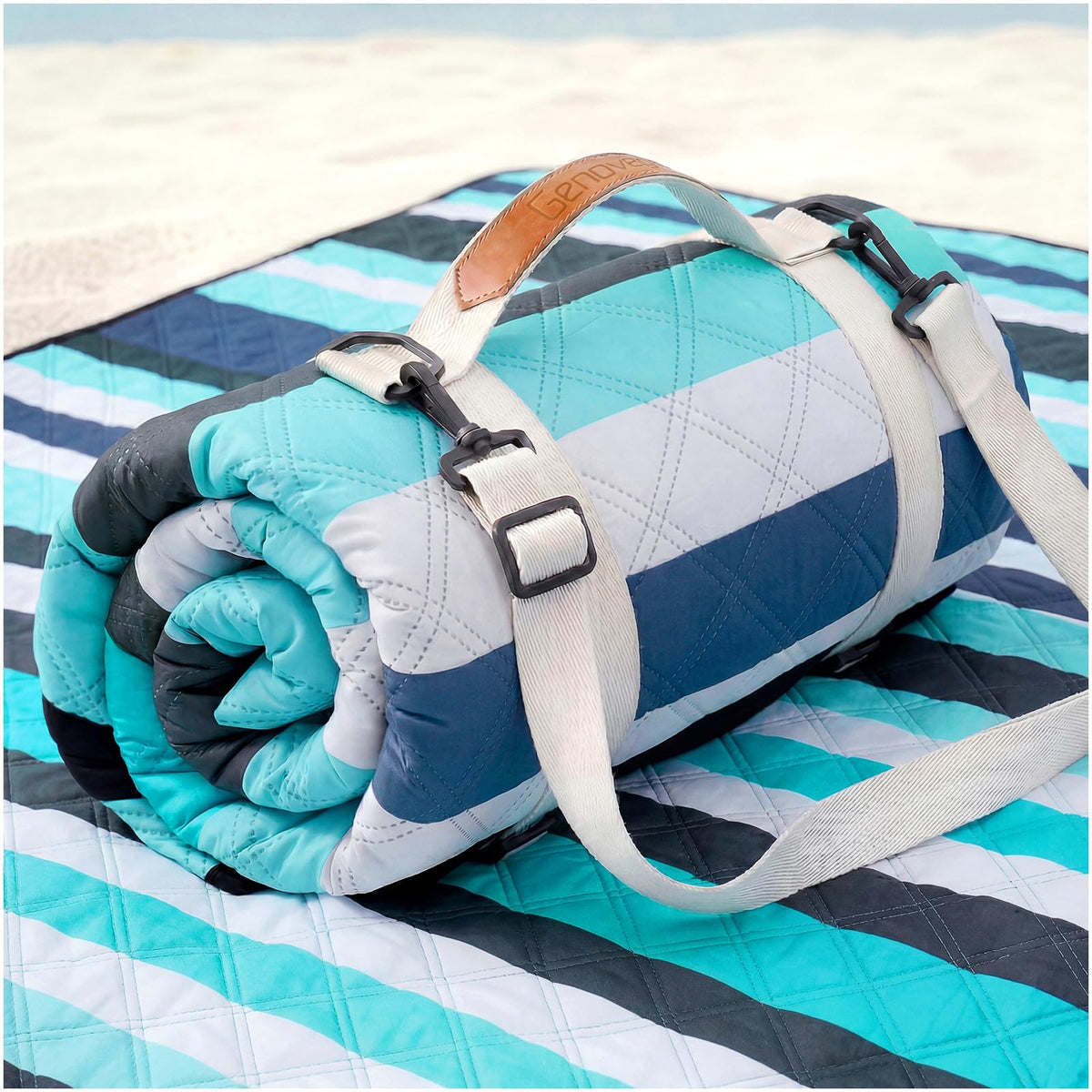 Genovega Waterproof Beach Blanket Picnic Outdoor Mat Rug Extra Large Portable Umbrella Wagon Folding Pop Tent Sun Shelter Shade Canopy Ball Cart Cool Cabana Anchor Fan Mesh Bag Tote Toallas Manta Father Jim Norris notebooks