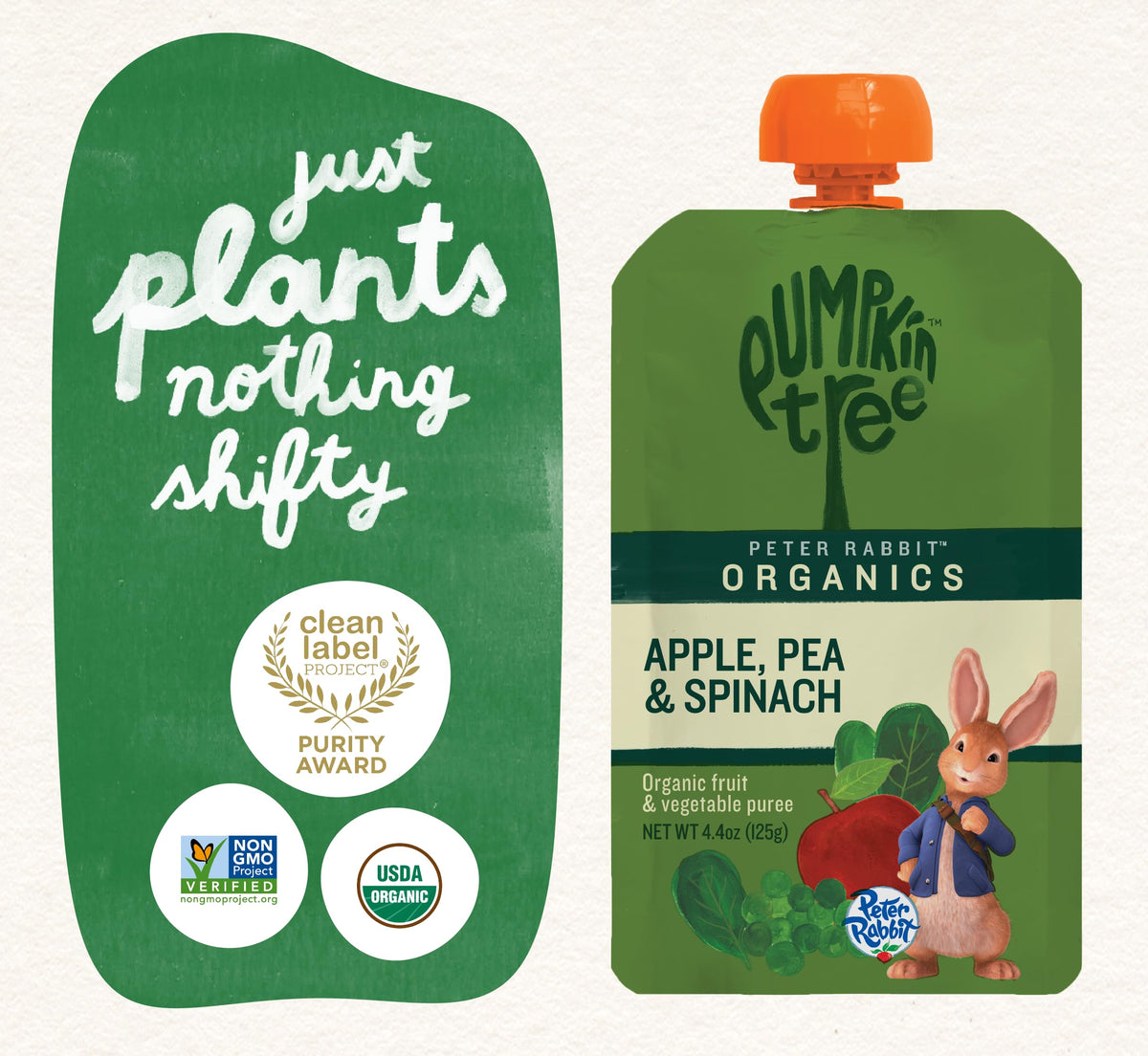 Pumpkin Tree Peter Rabbit Organics Strawberry and Banana Pure Fruit Snack, 4 Ounce (Pack of 10)