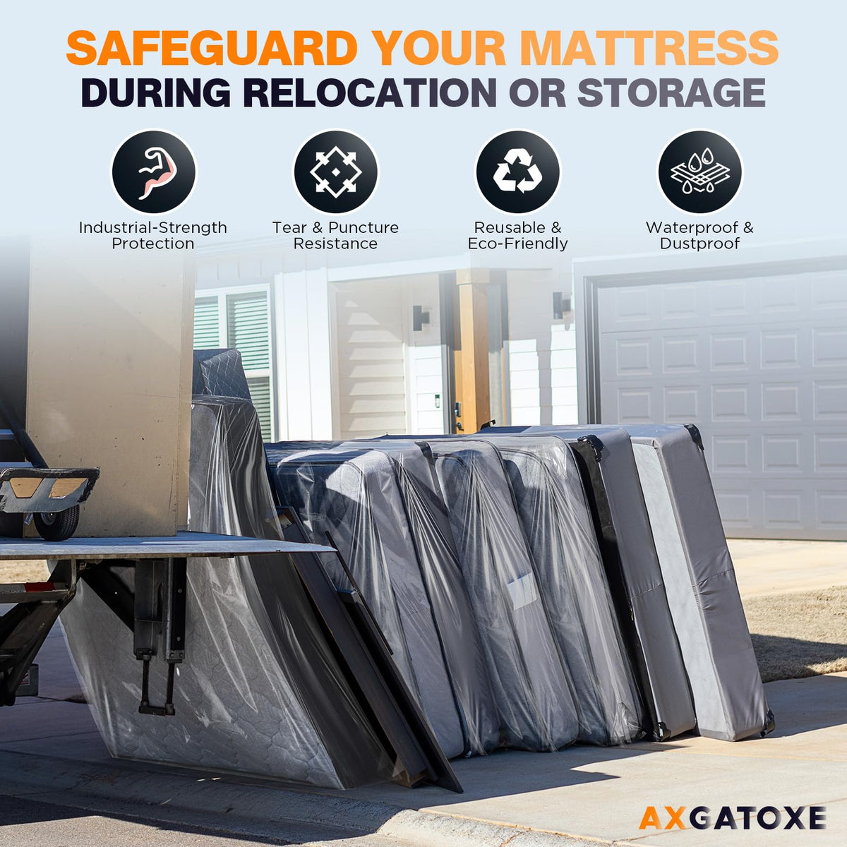 Plastic Mattress Bag for Moving Storage, King Size (1.5MIL)