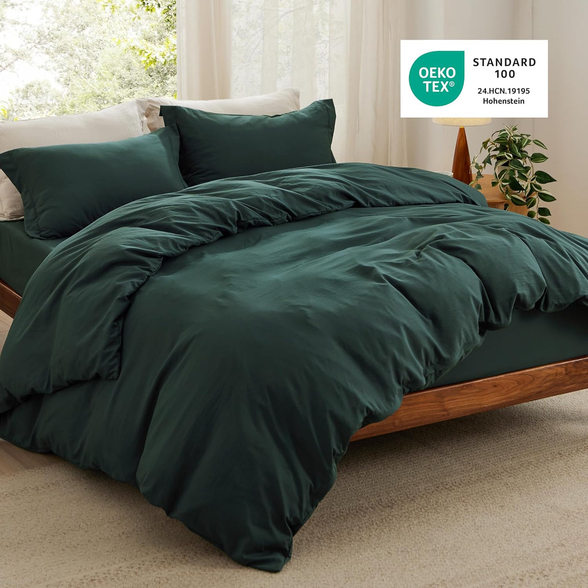 Bedsure Skipper Blue Duvet Cover Queen Size - 3 Pieces Prewashed Cotton-Like Polyester Extra Soft Bedding Set, Includes 1 Duvet Cover 90x90 Inches with Zipper Closure & 2 Pillow Shams, No Comforter