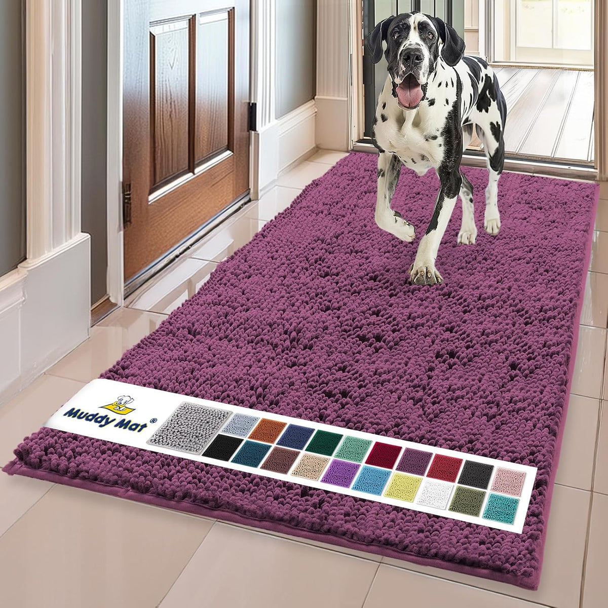 Muddy Mat® | Super Water Absorbent Door Mat Indoor, Microfiber Quick Dry Chenille Entryway Rug, Slip Resistant Front Door Mat, Indoor Mats for Entryway, Machine Washable Pet Rug, Grey 28"x18" Father Jim Norris notebooks