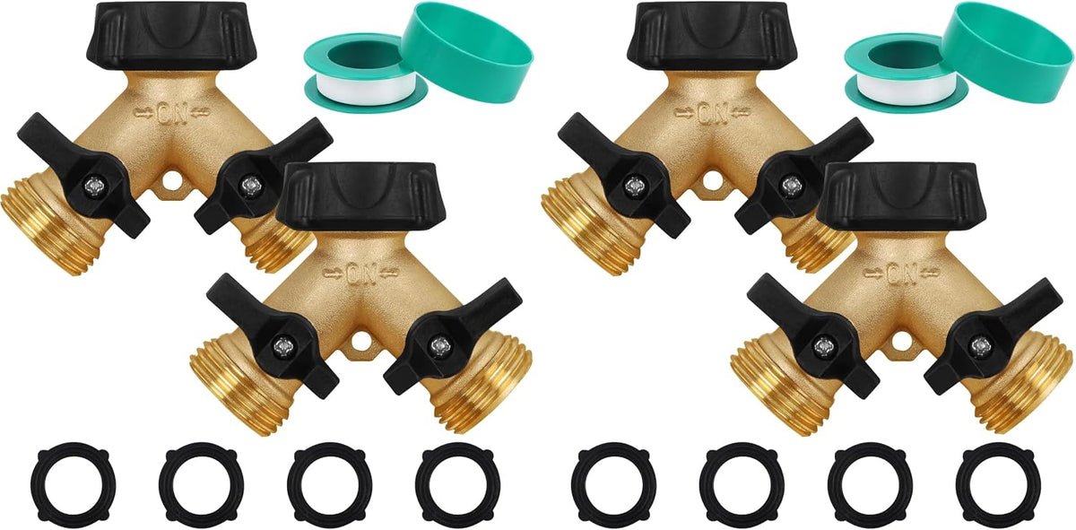 Biswing Garden Hose Splitter 2 Way, Heavy Duty Brass Connector Tap Splitter, Y Splitter 2 Valves with 2 Extra Rubber Washers Father Jim Norris notebooks