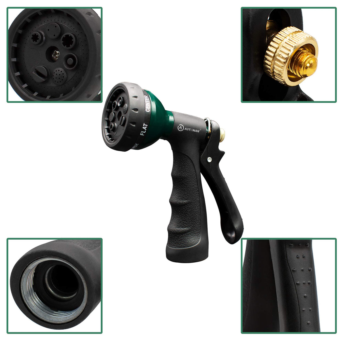 AUTOMAN Garden Hose Nozzle, Water Hose Sprayer Nozzle with 7 Adjustable Watering Patterns, Slip Resistant for Watering Plants, Lawn& Garden, Washing Cars, Cleaning, Showering Pets & Outdoor Fun. Father Jim Norris notebooks