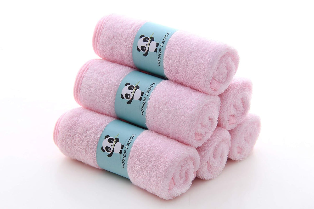 HIPHOP PANDA Ultra Soft Baby Washcloths, 2-Layer Absorbent Wash Cloths