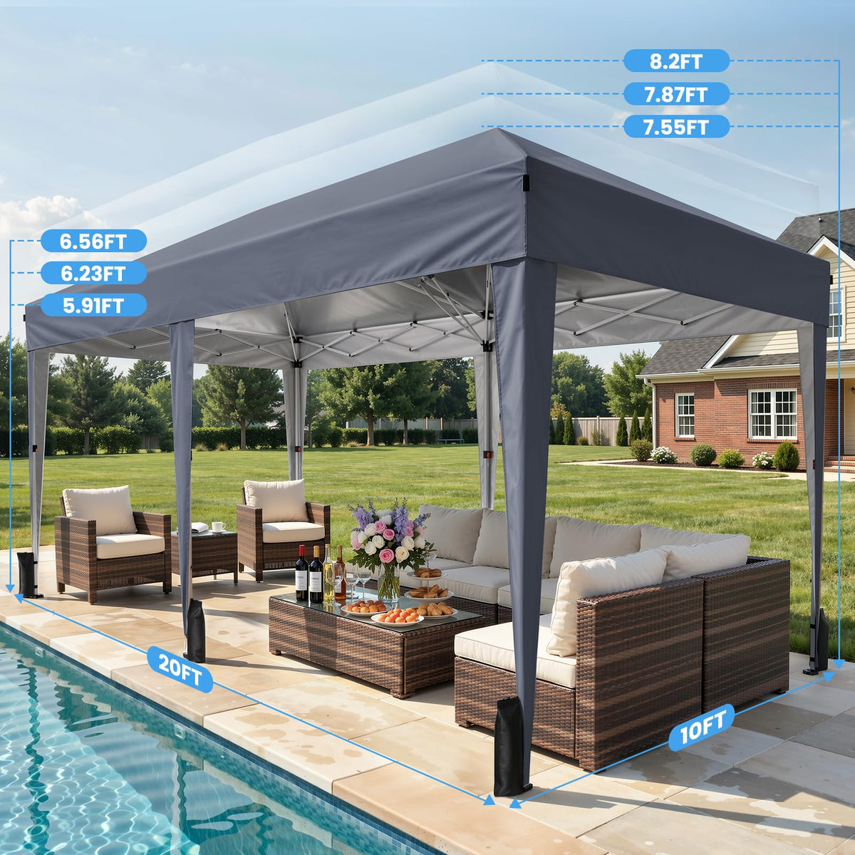 10x10 Pop Up Canopy Tent with One-Push Center Lock,Dark Gray Father Jim Norris notebooks