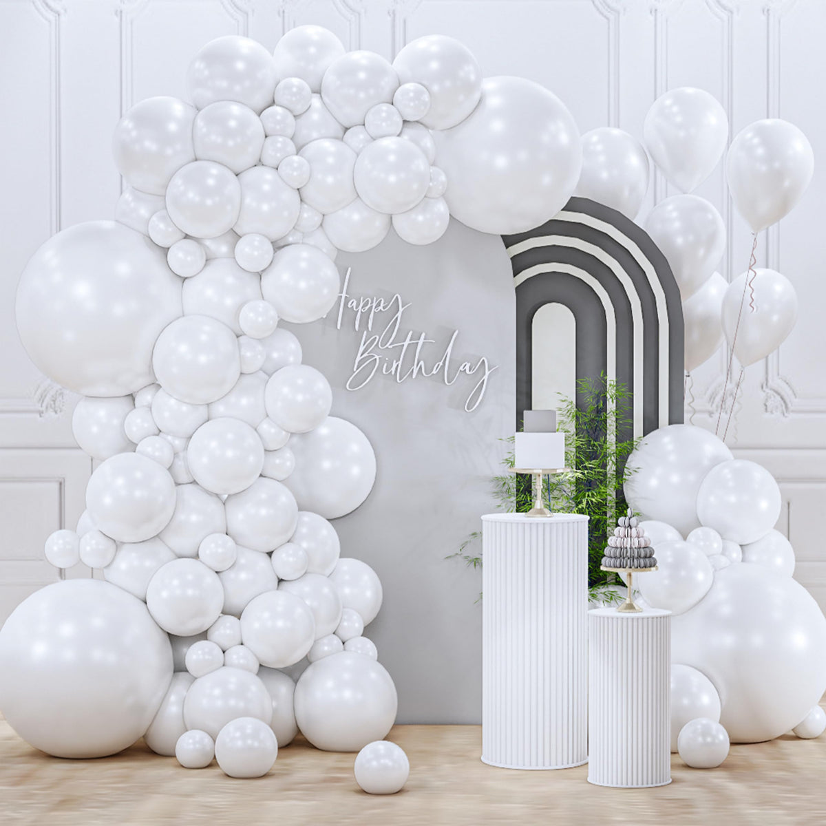 PartyWoo Assorted Colors Rainbow Balloons 50pcs Multicolor Colorful Color