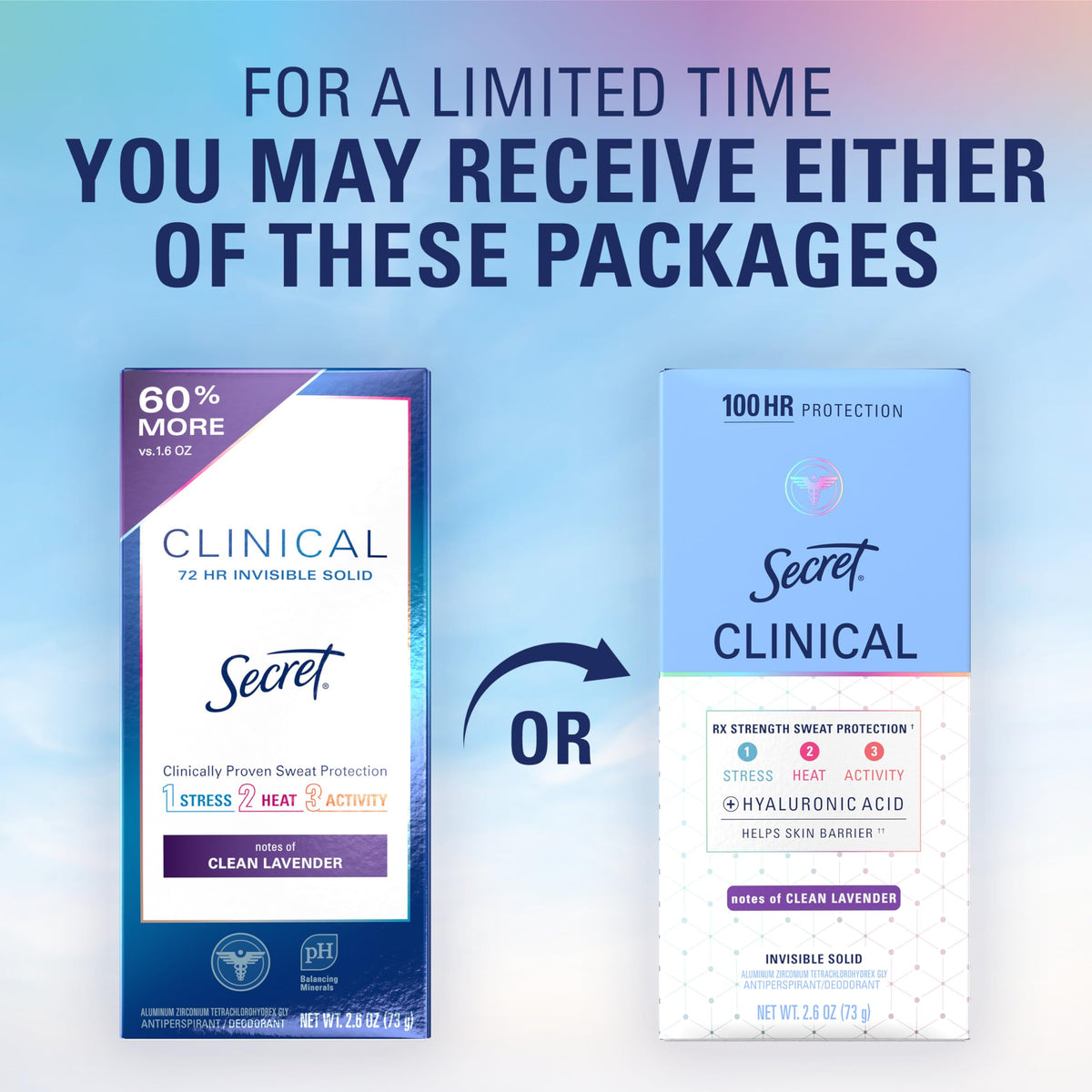 Secret Clinical Antiperspirant Deodorant for Women, Completely Clean 2.6 oz