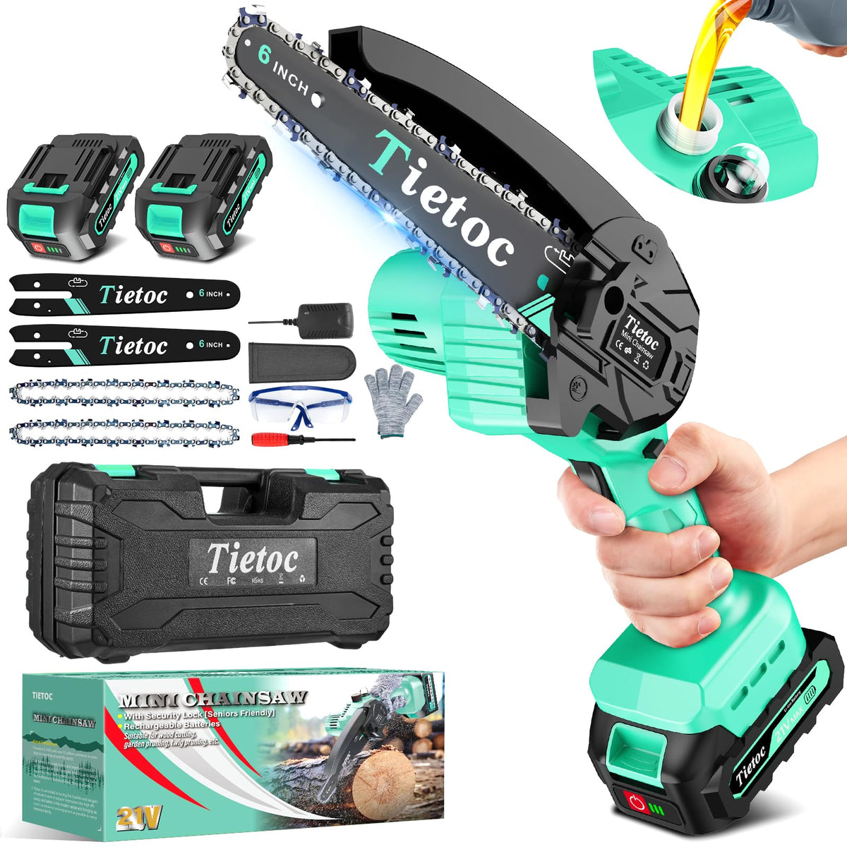 TIETOC 2-in-1 Brushless Pole Saw for Tree Trimming – 8" Mini Electric Chainsaw with 2×4000mAh Batteries, Auto Oiling, Tool-Free Adjustment,Cordless Battery Powered Saw for Home Garden Branch Cutting Father Jim Norris notebooks